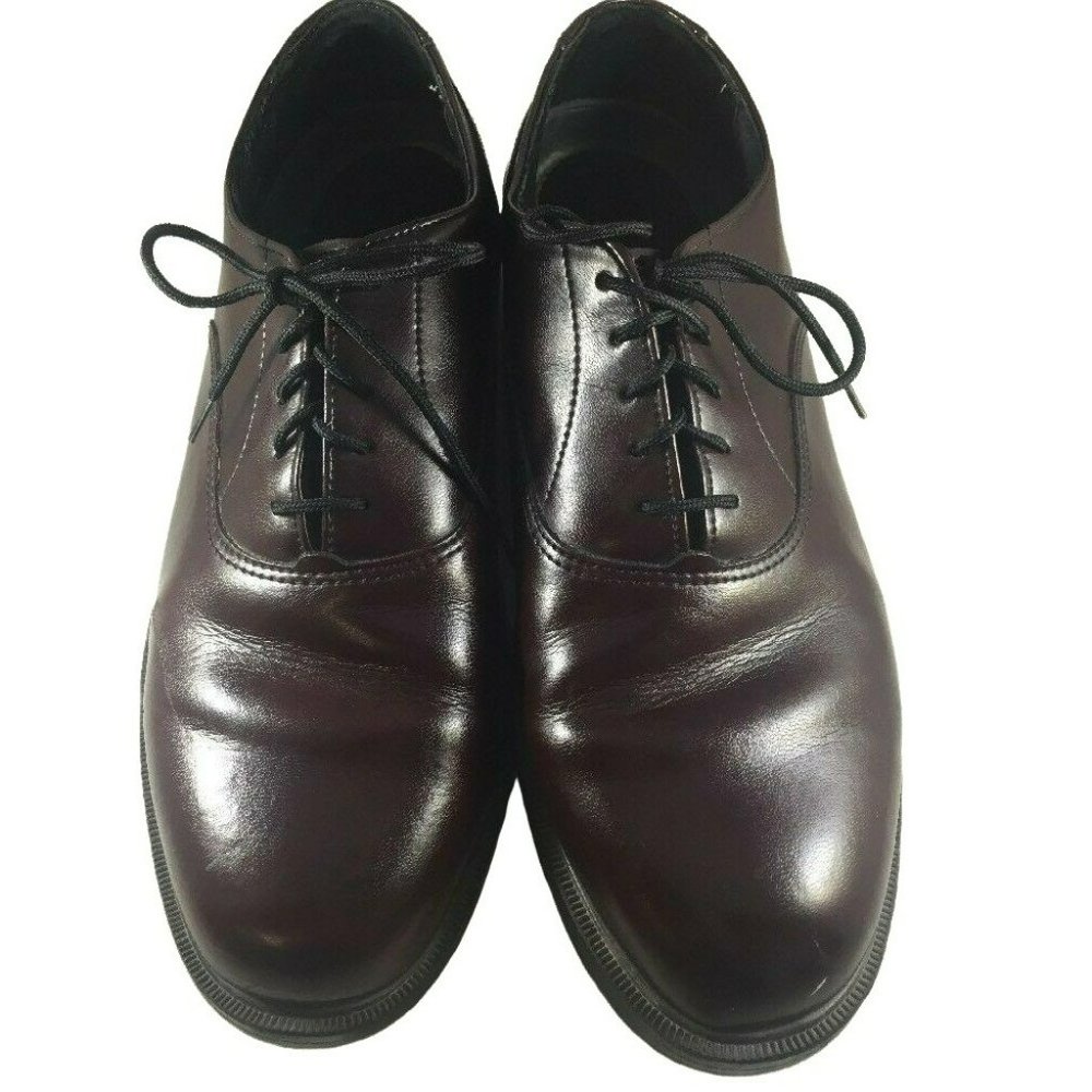 Hush Puppies Mens Oxford Shoes Size 8.5 Extra Wide Burgundy Leather Round Toe